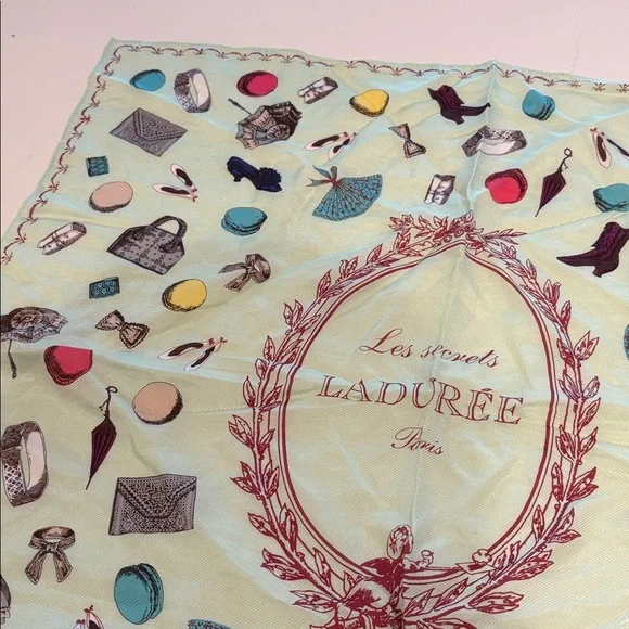Ladurée Paris Printed Green Scarf - Picture 3 of 4